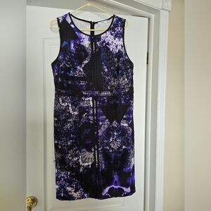 Ricki's Purple and Black Abstract Printed Midi Dress